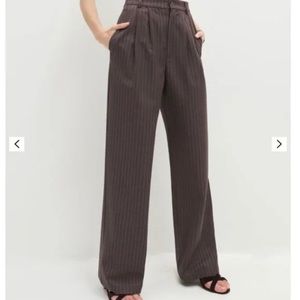 Reformation Mason Pant - brown pinstripe NWT